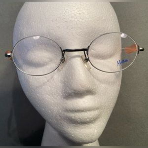 Montana eye glass frames, handmade, M 670 COL 6566,‎ silver, oval round, Vintage